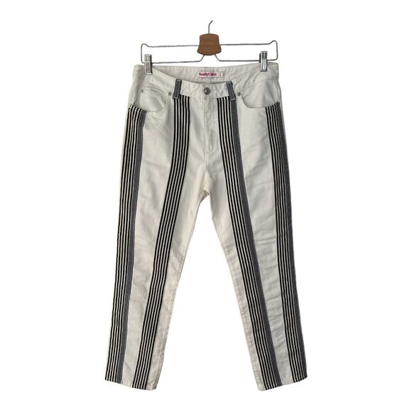 See by Chloe Striped white and black woman's jeans size 28 - Picture 1 of 4